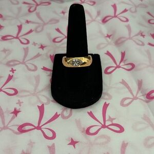 Elegant Gold Ring with Silver Accent